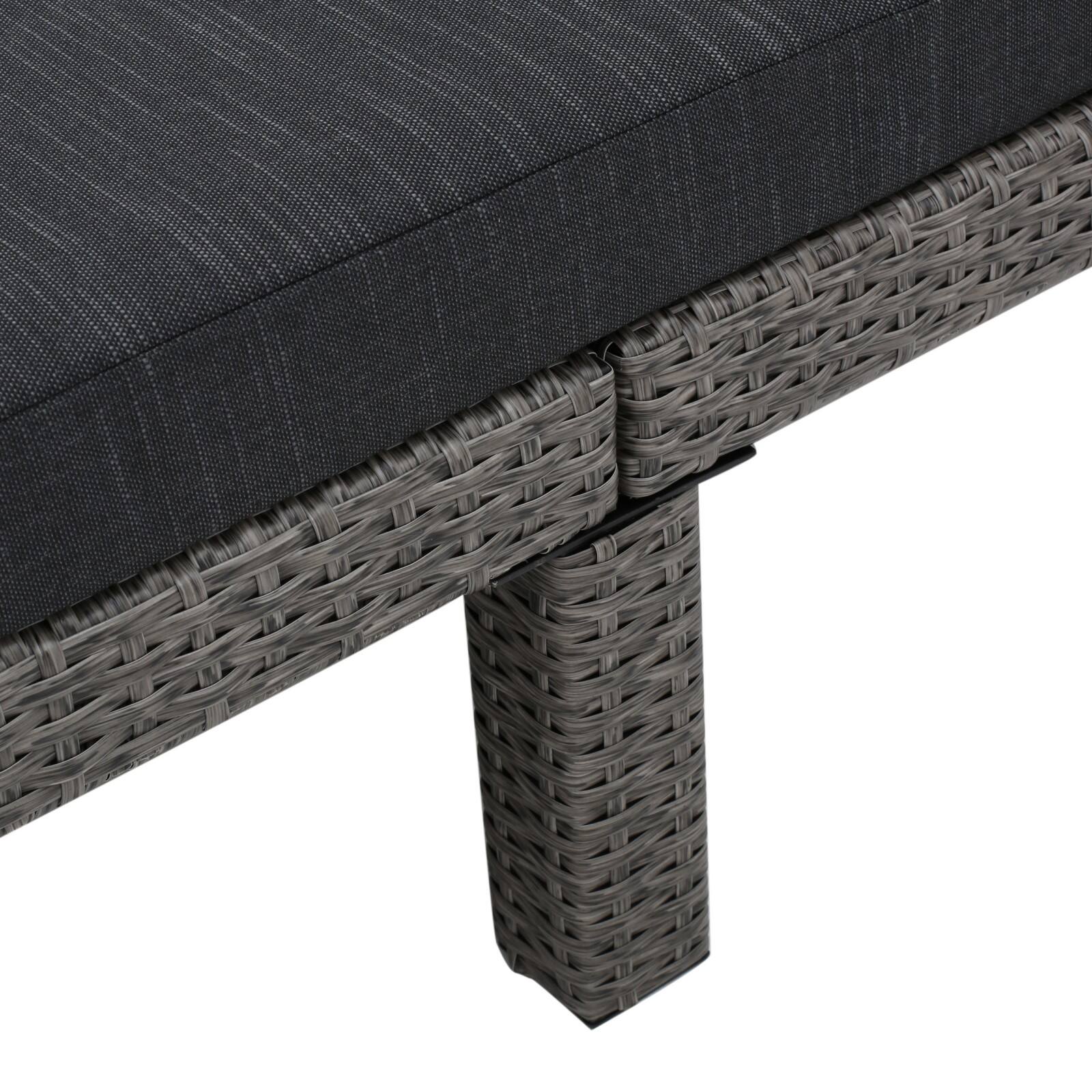 Alt View 10. Ecooso - Outdoor Wicker Chaise Lounge，Water-Repellent Cushion, Handwoven Rattan, Sturdy Iron Frame, All-Season Comfort Design - Black.