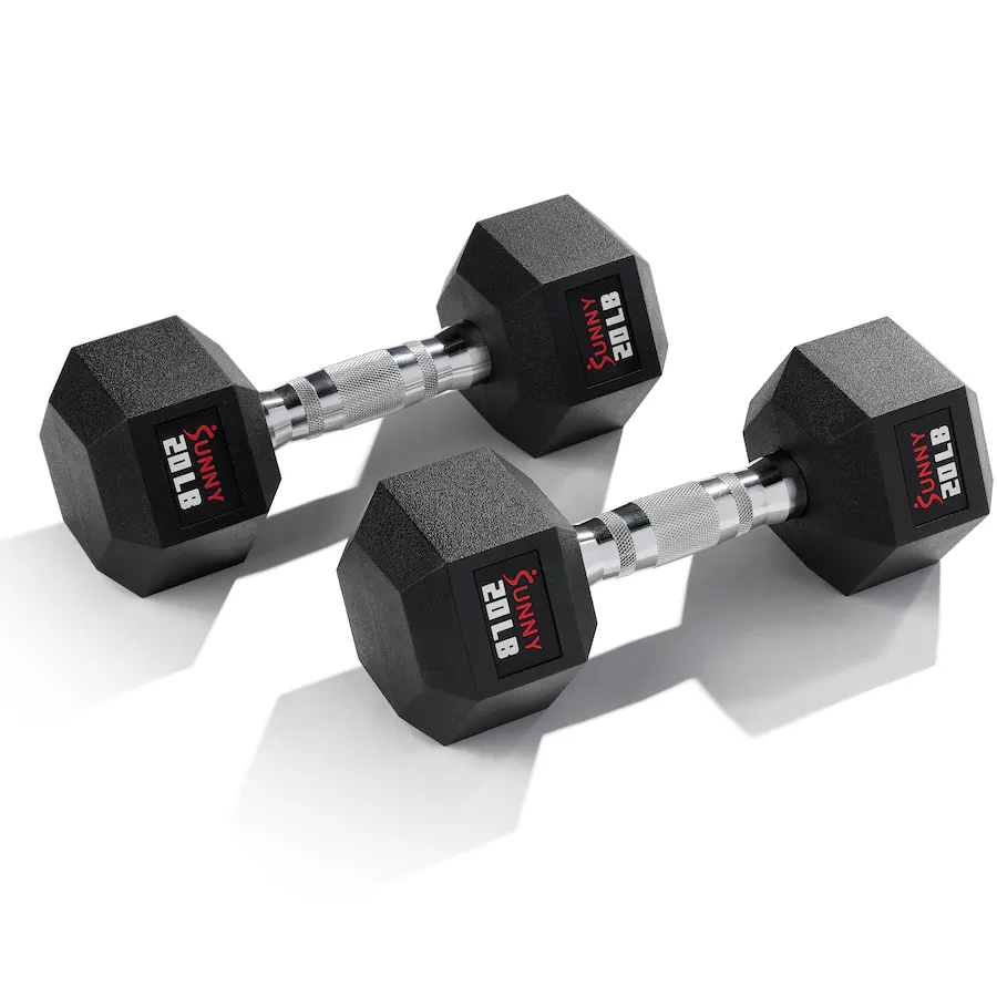 Sunny Health & Fitness Core Fit Hex Style Dumbbells (pair) 20 lbs Black ...