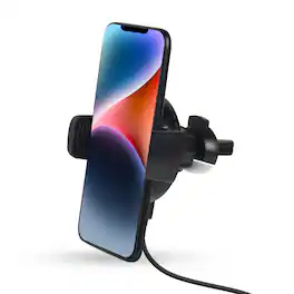Brookstone - 15W Wireless Charging Secure Car Vent Mount - Black