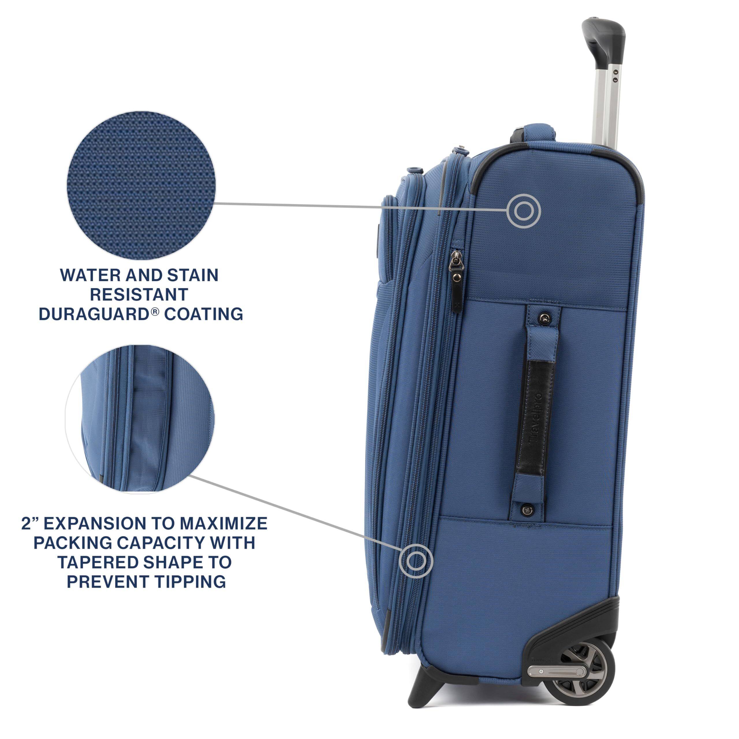 WATER AND STAIN RESISTANT DURAGUARD® COATING

2" EXPANSION TO MAXIMIZE PACKING CAPACITY WITH TAPERED SHAPE TO PREVENT TIPPING