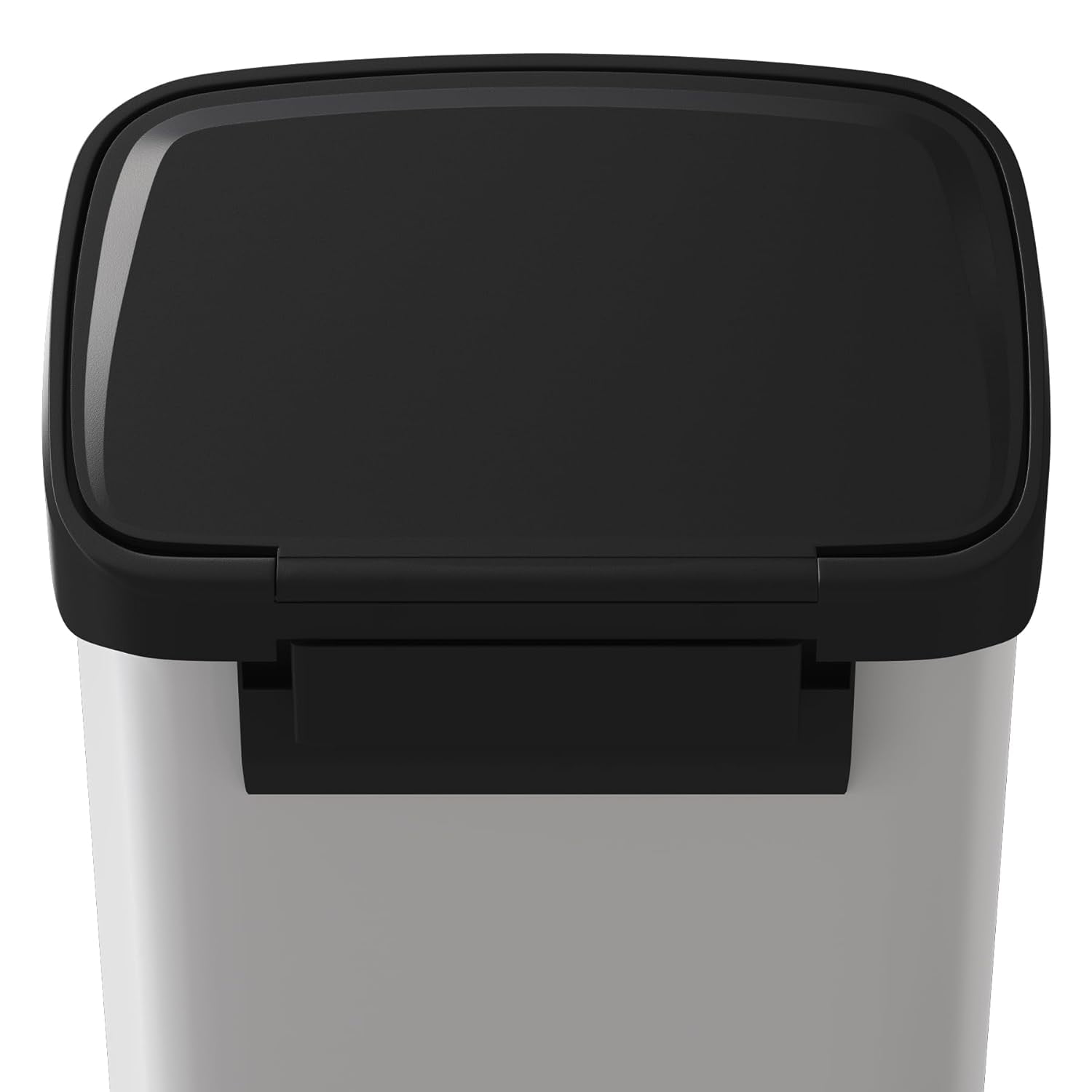 Alt View 5. Homhougo - 50L Step-on Trash Can for Kitchen, with Liner Rim and Soft Close Plastic Lid, Practical Waste Bin, White Color - White.