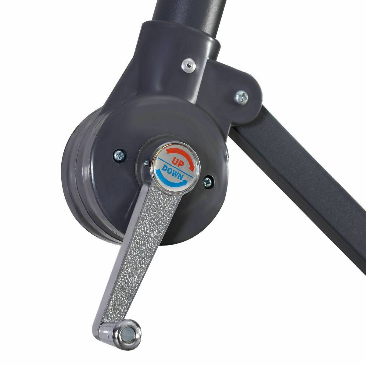 Alt View 5. Gymax - Gymax 10' Hanging Umbrella Outdoor Patio Market Banana Umbrella Offset Tan - Tan.