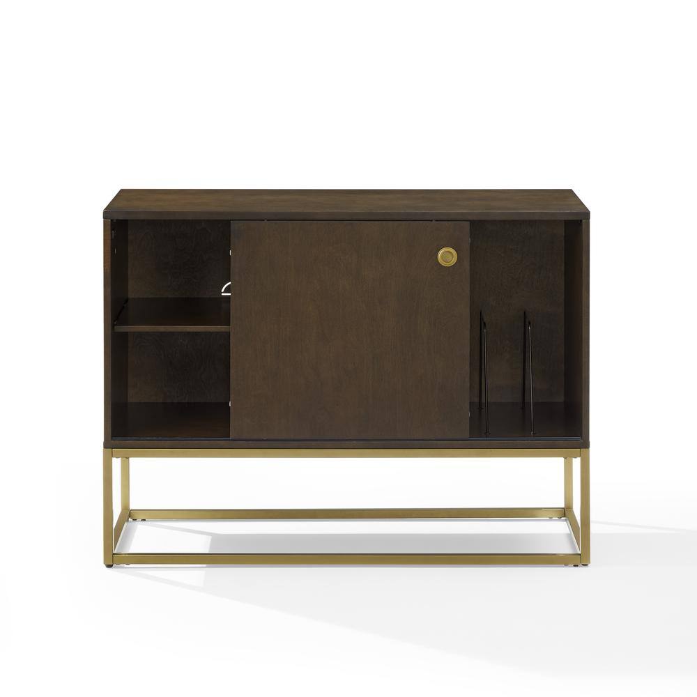 Back. Crosley Furniture - Byron Record Storage Media Console - Dark Brown.