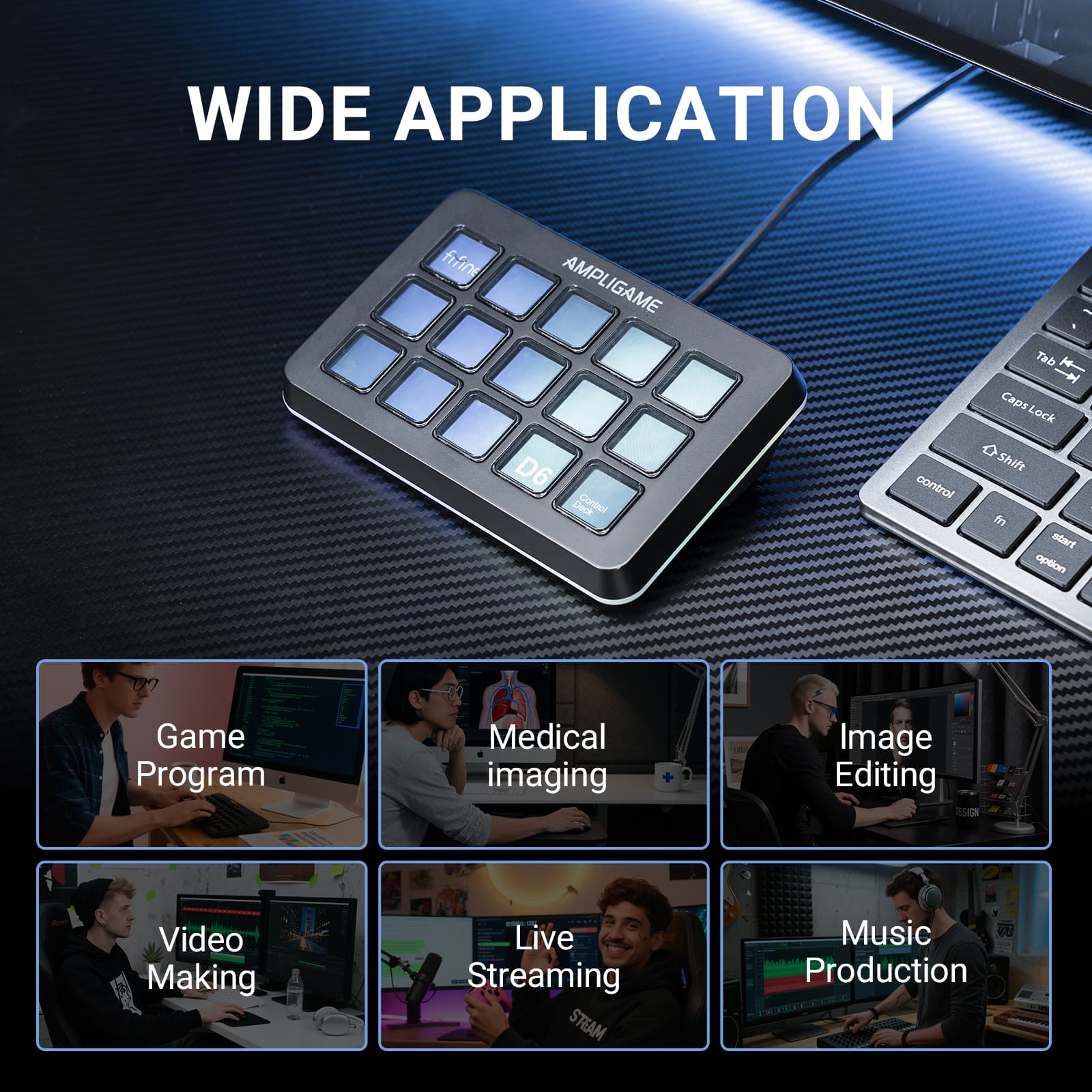 FIFINE Stream Controller with 15 Customizable Macro Keys, Trigger