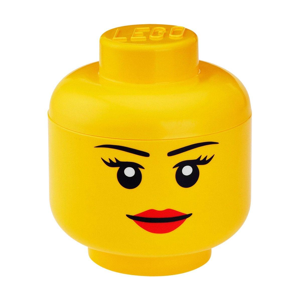Front. Room Copenhagen - LEGO Large Storage Container Head, Girl - Yellow.