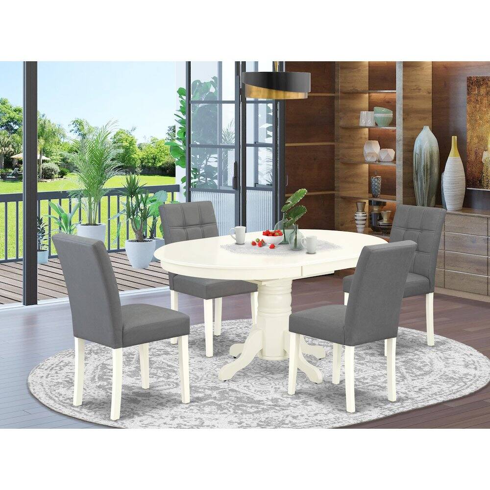 Alt View 10. East West Furniture - 5 Piece Dinner Table Set - White.