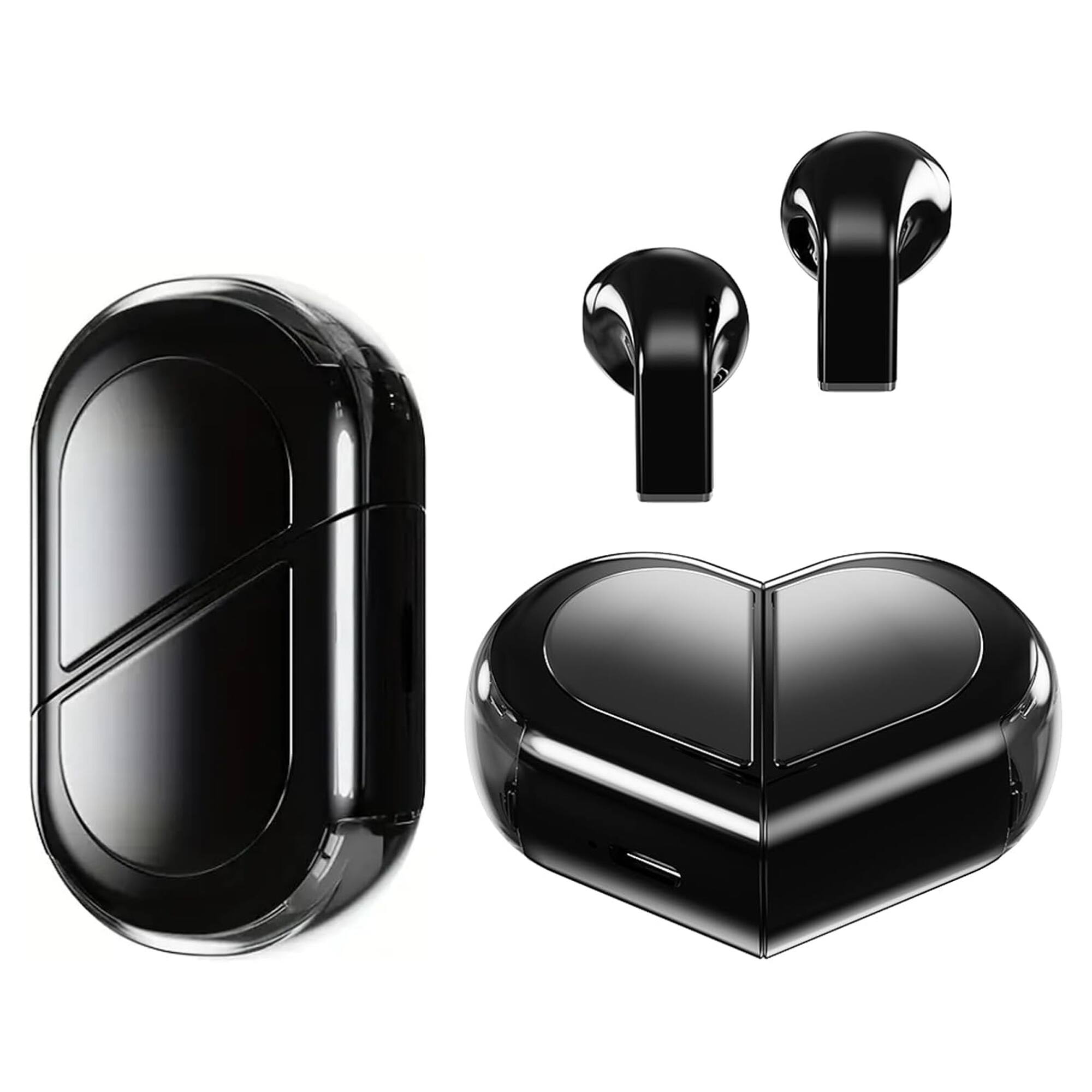 Front. YONWAY - Heart Wireless Earbud for Small Ears Canals Women, Mini Invisible Earbuds Wireless Bluetooth for iPhone Android.