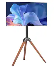 Front. VEVOR - Tripod Easel TV Stand, for 40-65 inch Flat Screen/Curved TVs Up to 99 lbs, 18° Left-Right Rotation Portable TV Stand - Black.