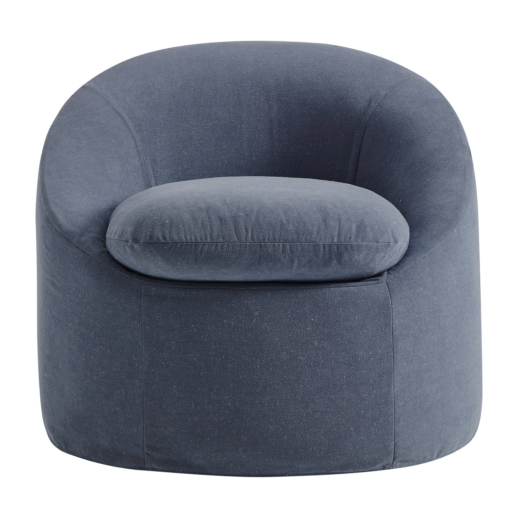 Alt View 4. Modway - Sadie Slipcovered Linen-Blend Round Accent Chair by Modway - Denim.