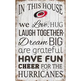 Fan Creations - Carolina Hurricanes 11'' x 19'' Team In This House Sign - Multicolor