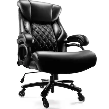 Front. Forest'nSky - Big & Tall Office Chair - 500lb Wide Seat Executive Desk Chair with 360° Swivel - Black.