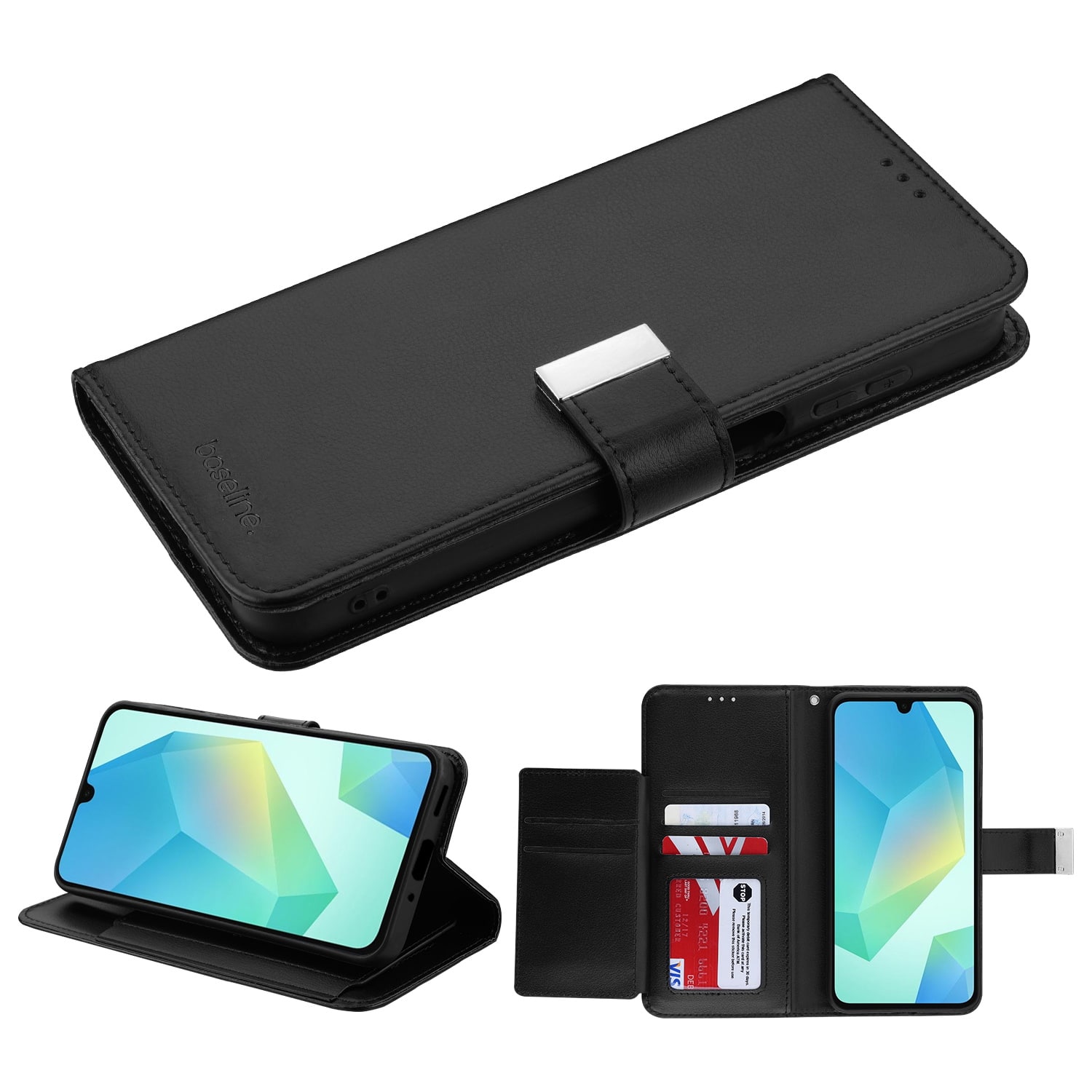 BASELINE - Wallet Folio Case for Samsung Galaxy A17 5G / Galaxy A16 5G - Black