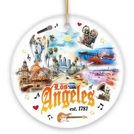 OrnamentallyYou - Artistic Los Angeles Cultural Paintings Ornament LA Traveler Gift Souvenir - Multi-colored