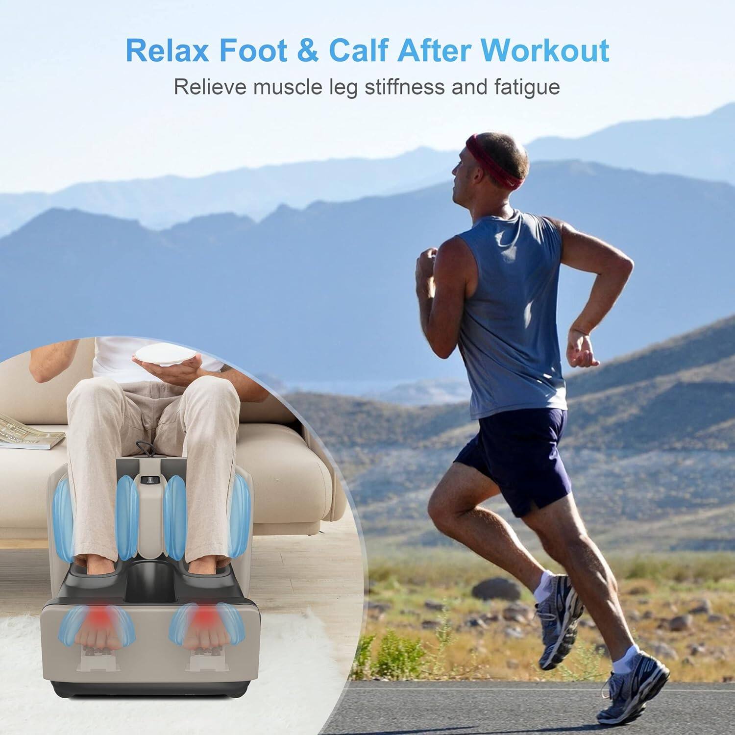 Relax Foot & Calf After Workout  
Relieve muscle leg stiffness and fatigue