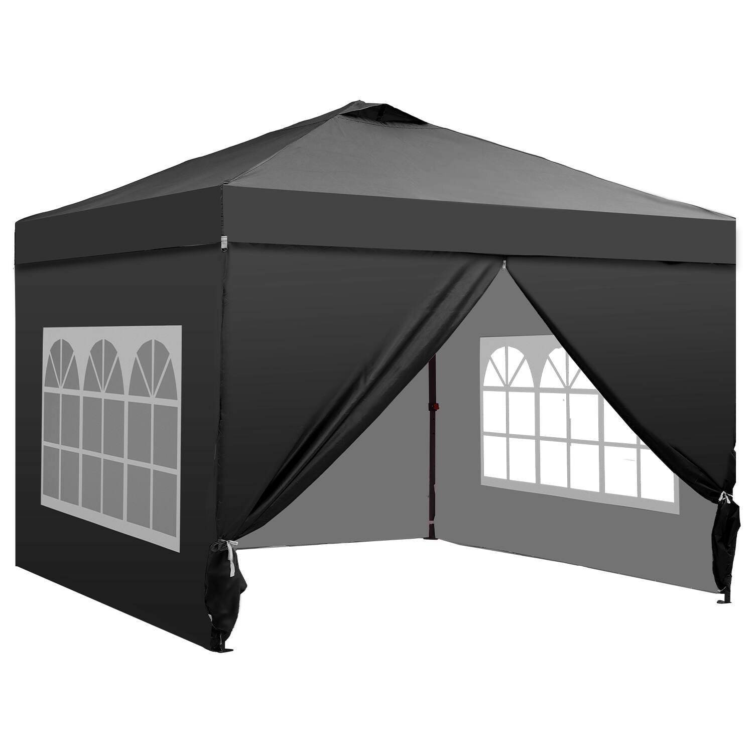 Alt View 3. Ainfox - Ainfox 12x12 Pop Up Canopy Tent with Center Lock,Easy Set up for Pool,Events,Parties,and Camping,with Wheel Bag - black.
