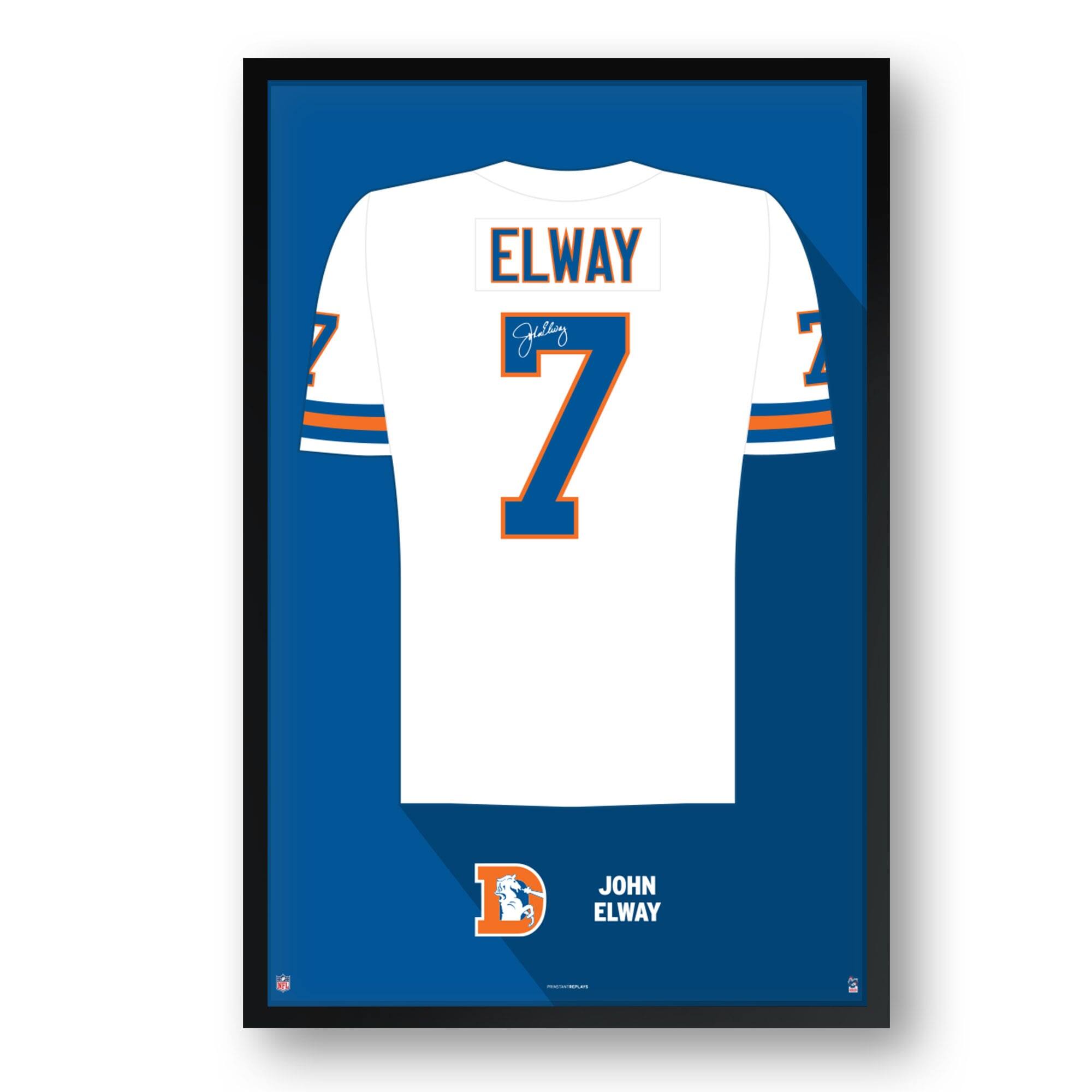 John Elway Framed 14" x 20" Retired Jersey Art Print