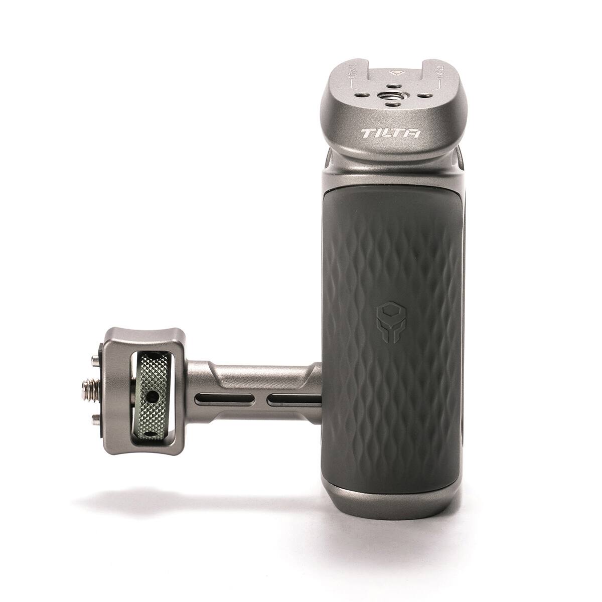 Alt View 1. Tilta - Tilta Xeno 1/4"-20 with Locating Pins Side Handle - Titanium Gray.