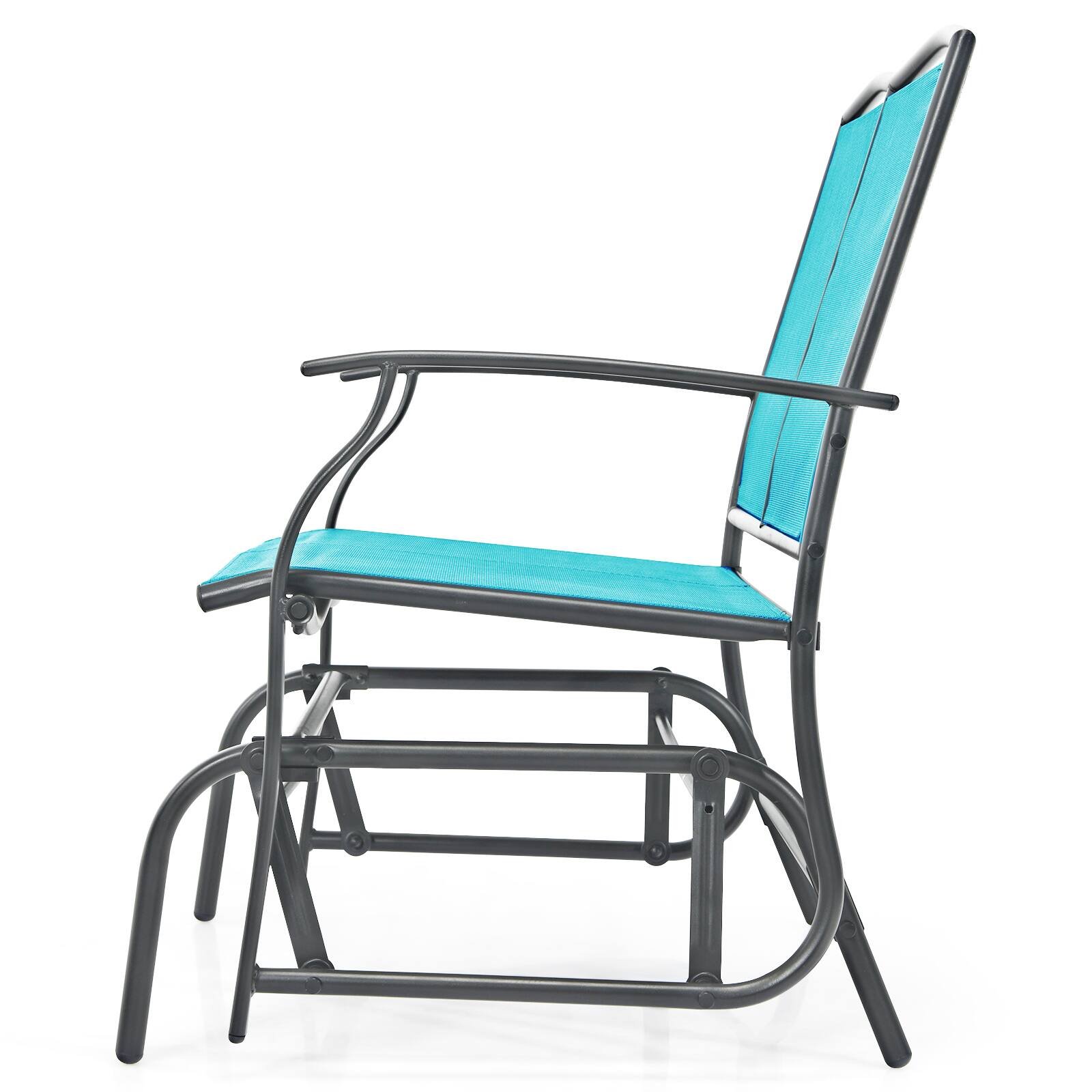 Alt View 8. Gymax - Gymax Patio Glider Rocking Bench Double 2 Person Chair Loveseat Garden Grey Turquoise - Green.