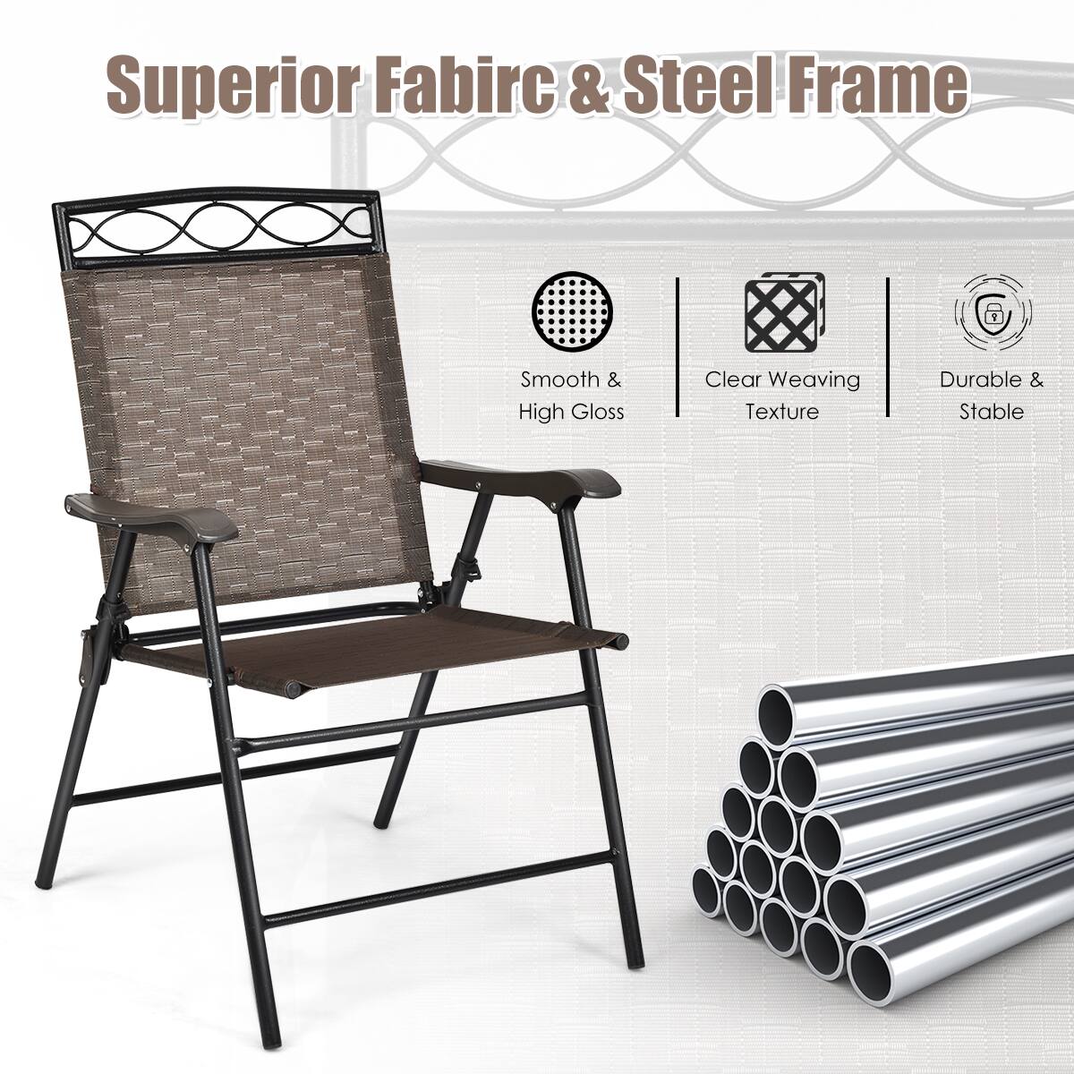 Superior Fabric & Steel Frame

- Smooth & High Gloss
- Clear Weaving Texture
- Durable & Stable
