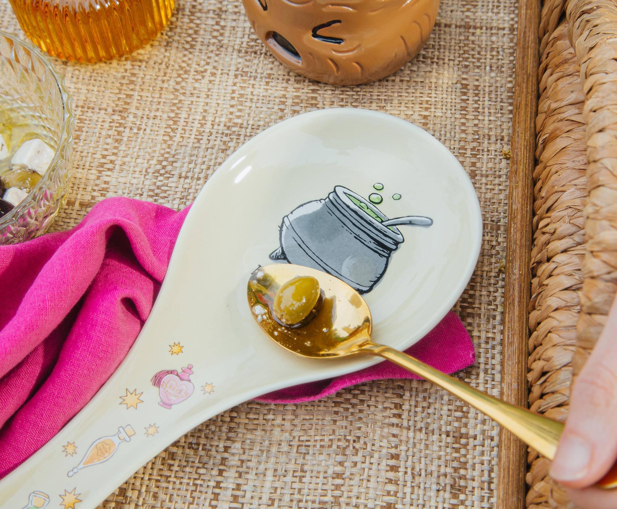 Alt View 3. Silver Buffalo - Harry Potter "Potions Class" Ceramic Spoon Rest - Off-White.