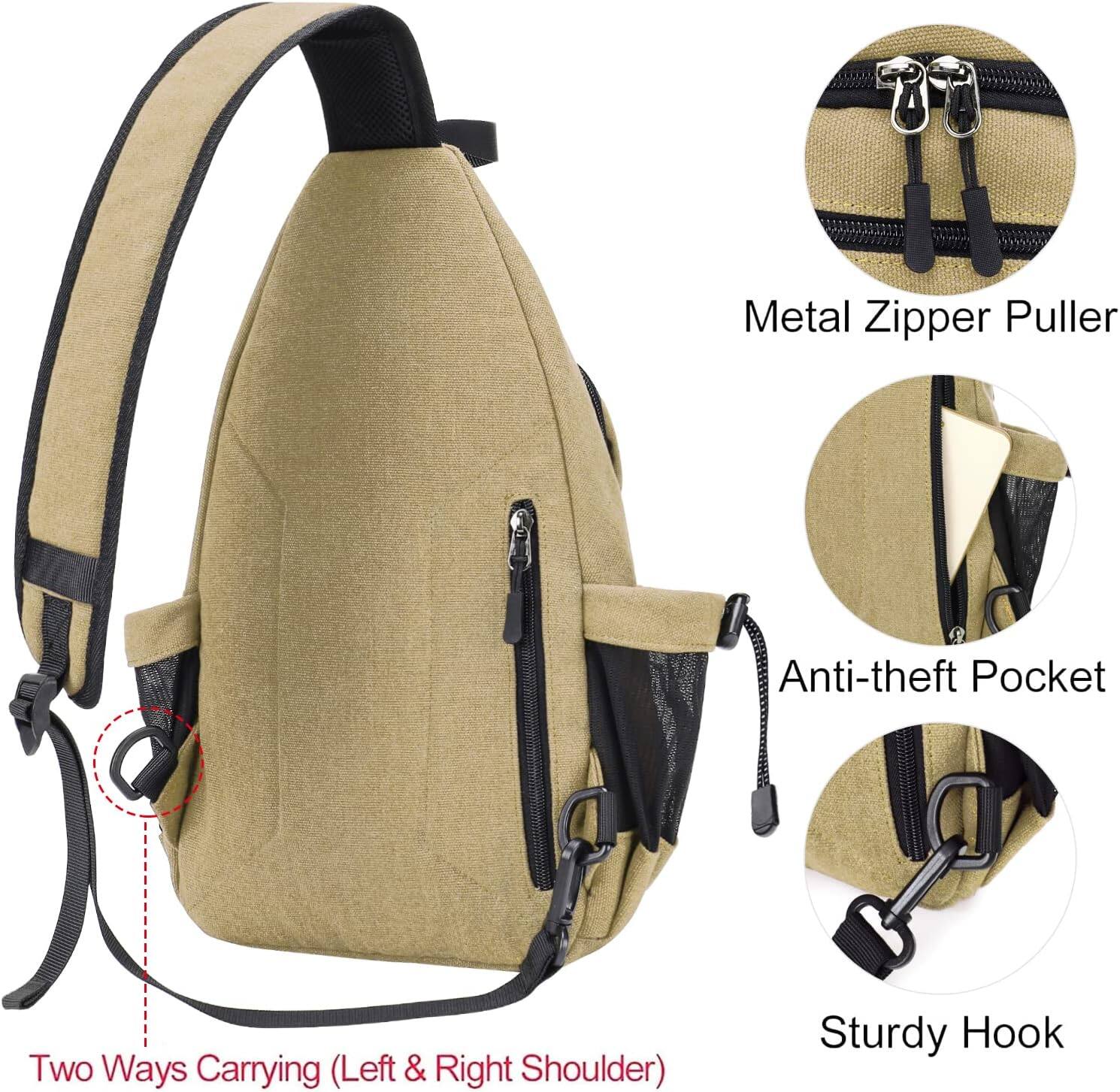 Metal Zipper Puller  
Anti-theft Pocket  
Two Ways Carrying (Left & Right Shoulder)  
Sturdy Hook