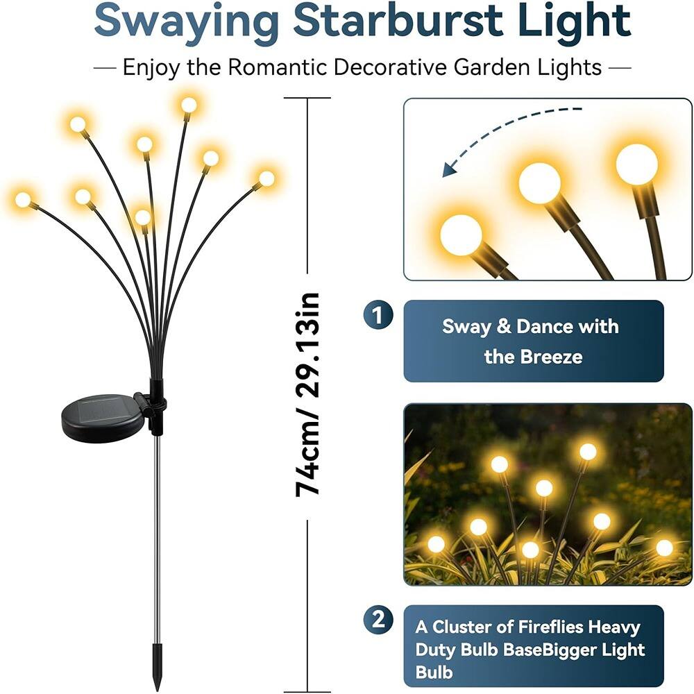Swaying Starburst Light  
— Enjoy the Romantic Decorative Garden Lights —

1. Sway & Dance with the Breeze

2. A Cluster of Fireflies Heavy Duty Bulb BaseBigger Light Bulb

74cm / 29.13in