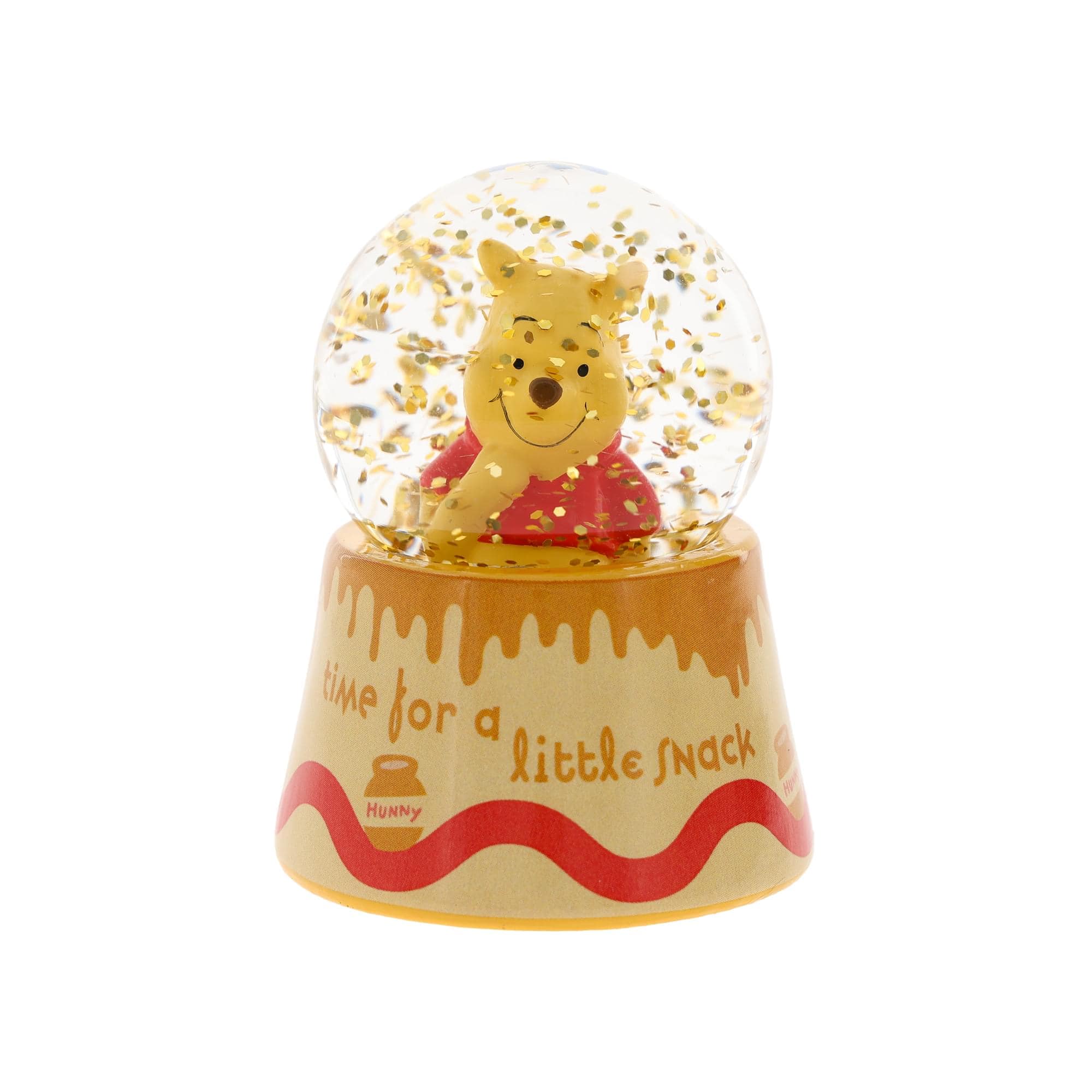 Disney - Winnie The Pooh "Time For A Little Snack" 3-Inch Mini Light-Up Snow Globe - Orange