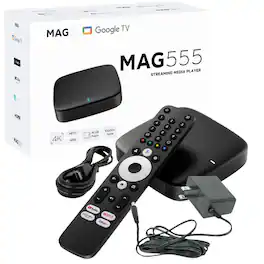 INFOMIR - MAG555 4K Google TV Streaming Media Player with Voice Remote, Dolby Audio, Chromecast Built-In, Wi-Fi, Ethernet - Black