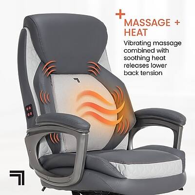+ MASSAGE + HEAT  
Vibrating massage combined with soothing heat releases lower back tension