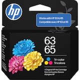 63/65 Standard Capacity Ink Cartridge, New HP 63/65 OEM Cartridge Replaces 63 or 65 - Tri-Color