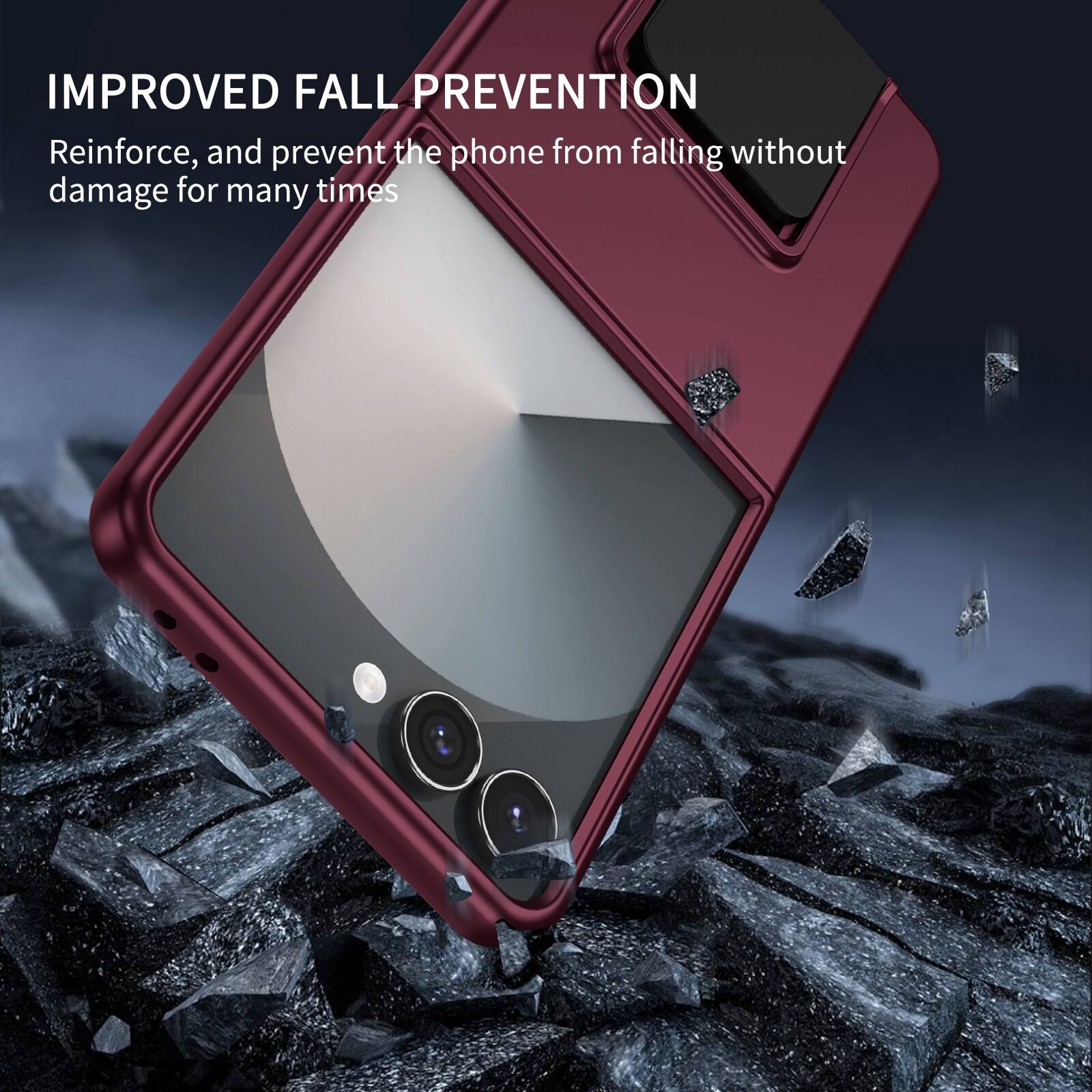 IMPROVED FALL PREVENTION

Reinforce, and prevent the phone from falling without damage for many times