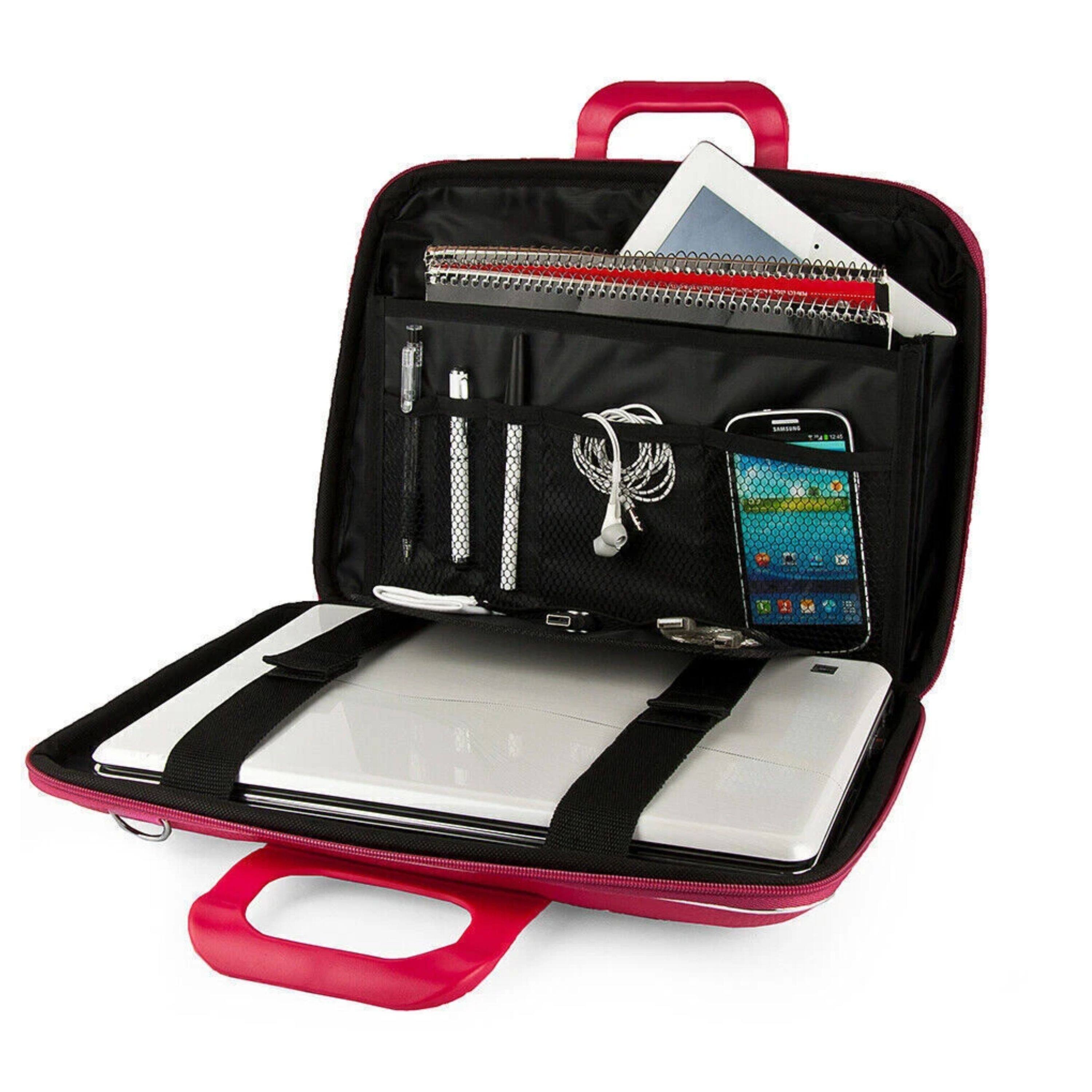 Back. Kitcheniva - Leather Laptop Case Shoulder Bag For 14" Laptop Pink - Pink.