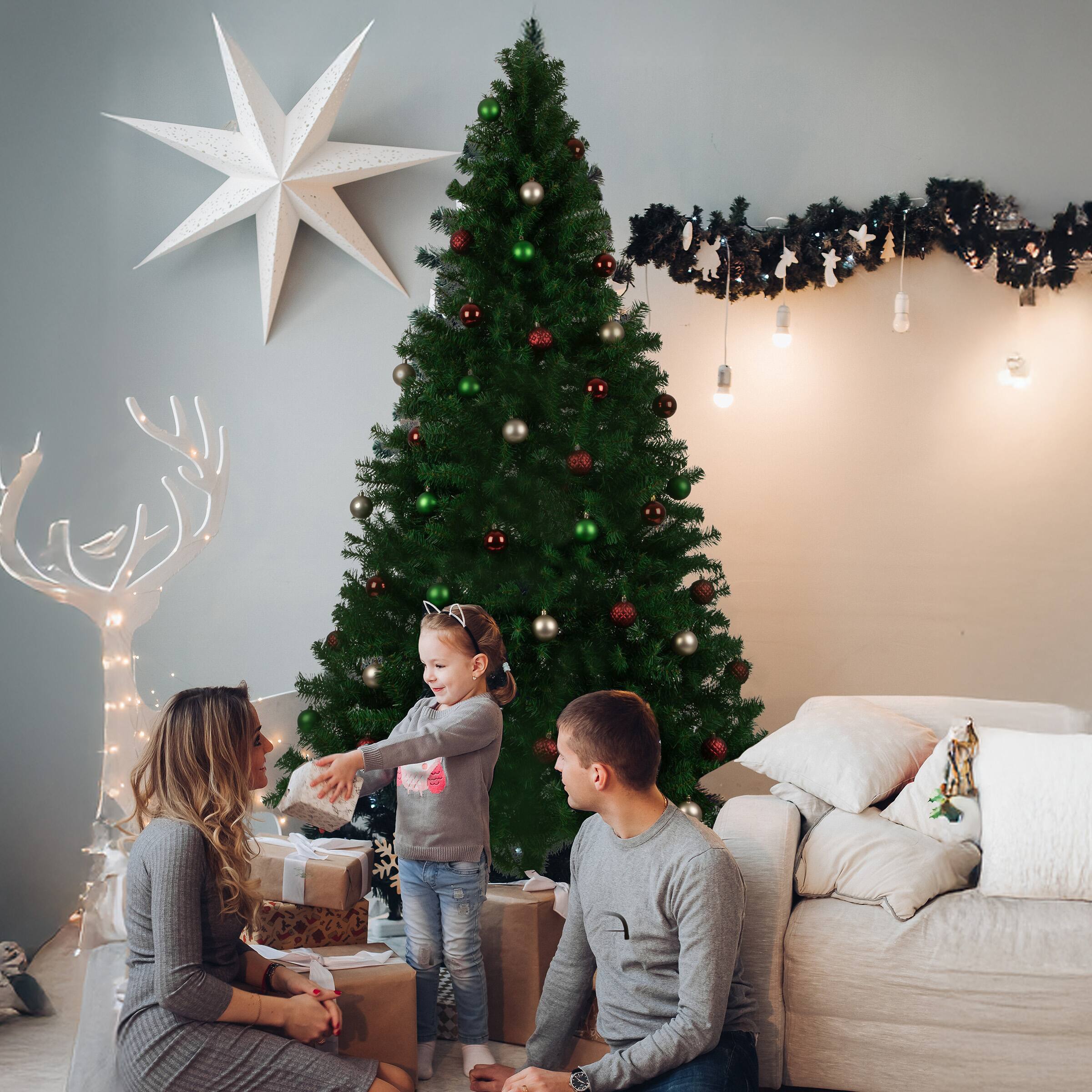 Alt View 1. Elf Stor - Artificial Christmas Tree-7.5ft - Green.