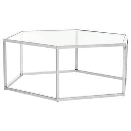 Safavieh - Home Collection Eliana Chrome and Glass Hexagon Coffee Table - Silver