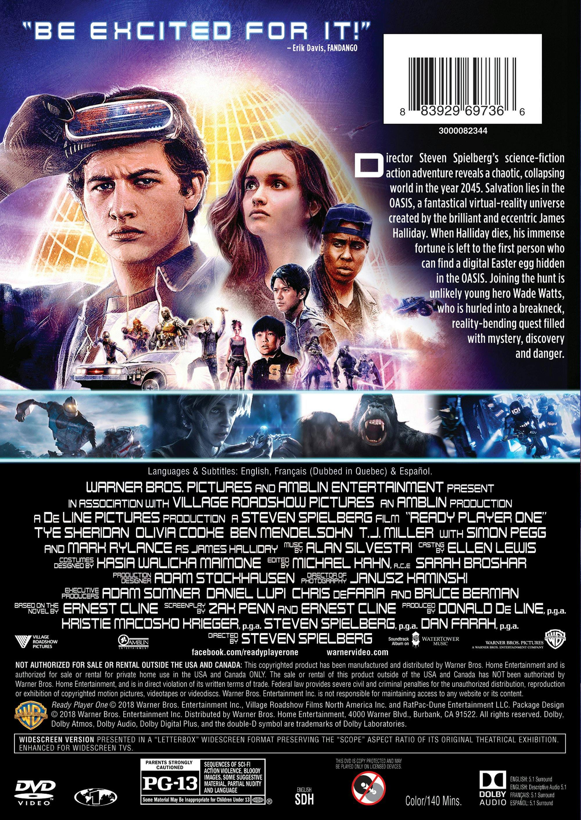Angle. Ready Player One (DVD Single Disc) [DVD].