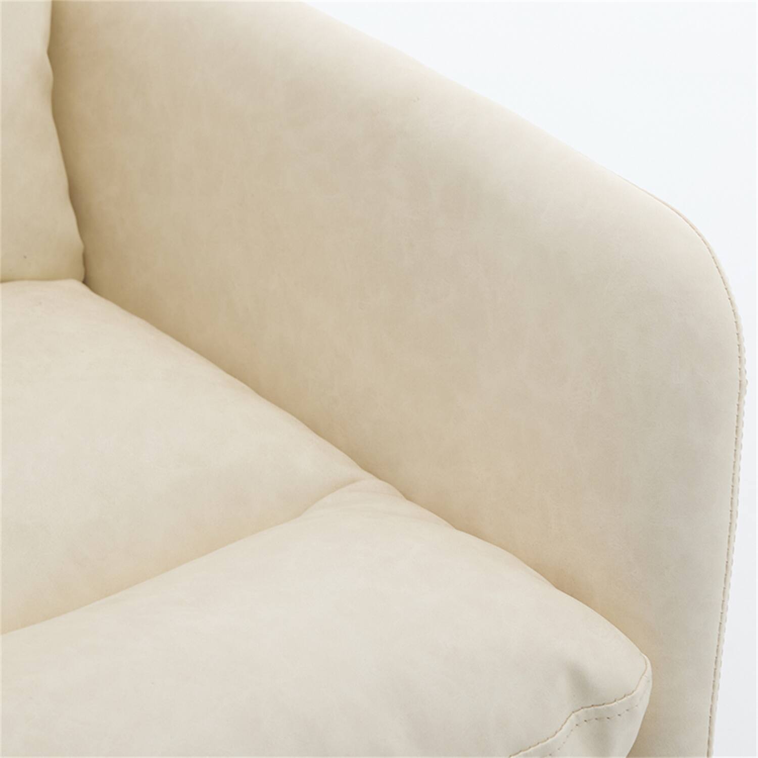 Alt View 7. Forest'nSky - White Artificial Leather Office Chair, Height-Adjustable with Black Base for Home & Office - White.