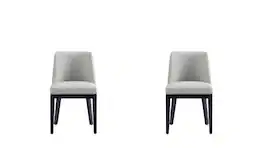 Manhattan Comfort - Gansevoort Modern Wood Vegan Leather Dining Chair - Set of 2 - Stone Gray