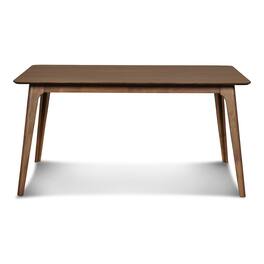 FurniFact - 60'' Mid-Century Modern Wood Dining Table, Brown Kitchen & Dining Room Table - Walnut