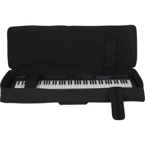 Alt View 1. Gator - Padded 88-Key Keyboard Gig Bag, Water-Resistant Heavy-Duty Nylon Exterior, Protective Foam Padding & Adjustable Straps - Black.