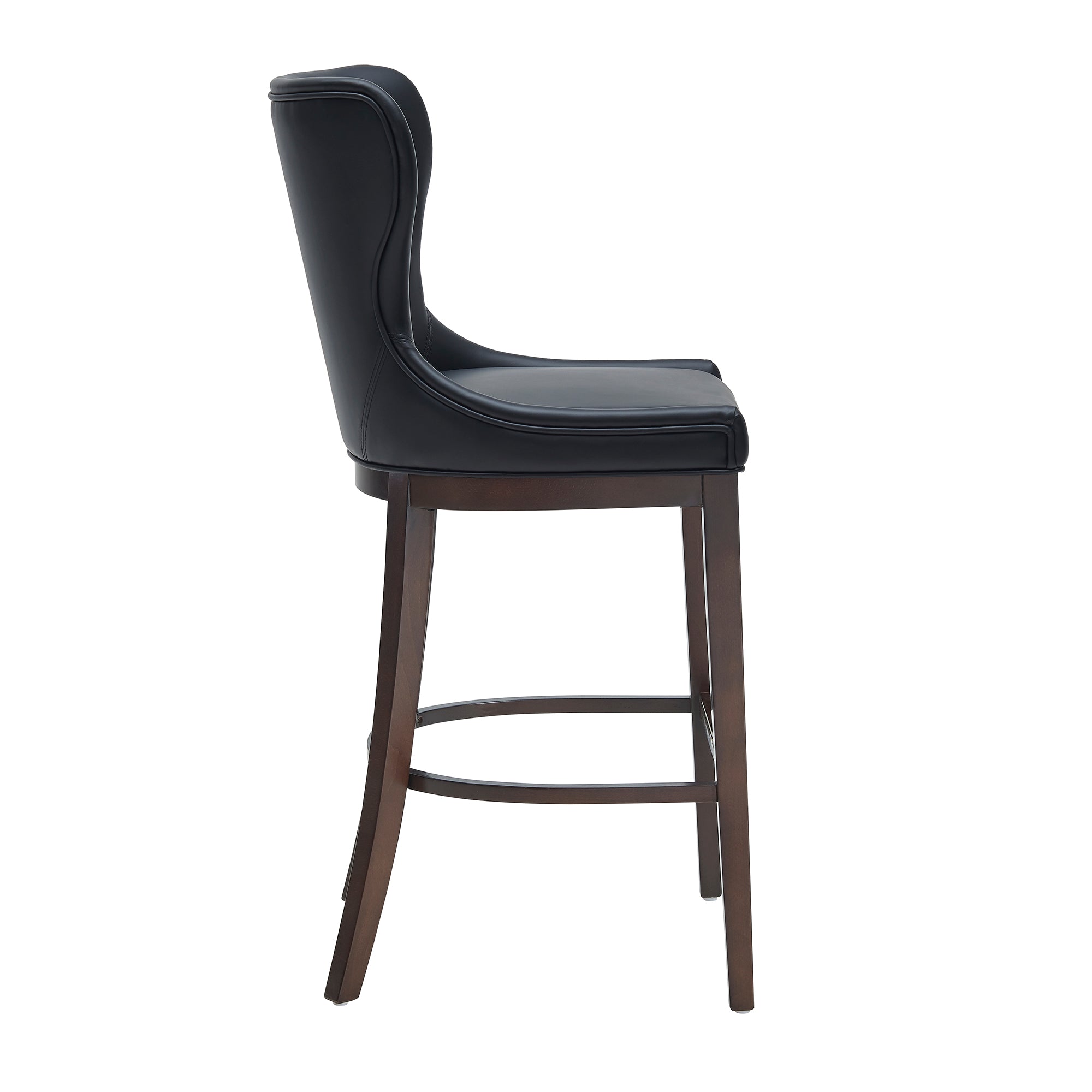 Alt View 3. Manhattan Comfort - Blair Modern Wood Upholstered Barstool - Set of 2 - Black.