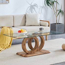 APRILSOUL - Tail End Coffee Table Round Side Table Modern Metal Pedestal Minimalist Accent Table Small Spaces - Brown