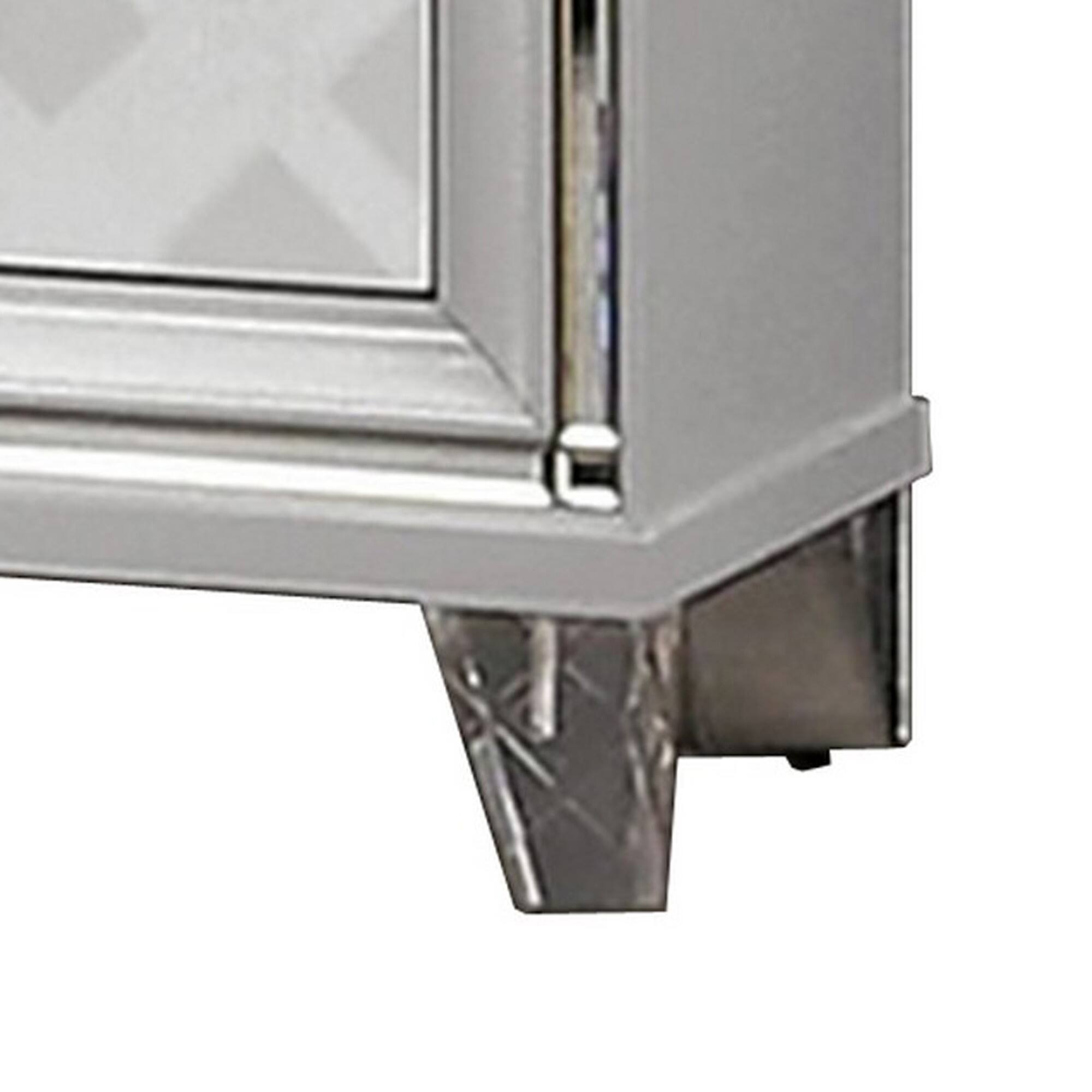 Alt View 2. Manhattan Lane - Beli 30 Inch Modern 2 Drawer Nightstand, Carved Acrylic Feet - White.