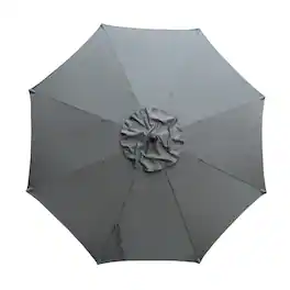 Living Accents - 9 ft. Tiltable Gray Market Umbrella
