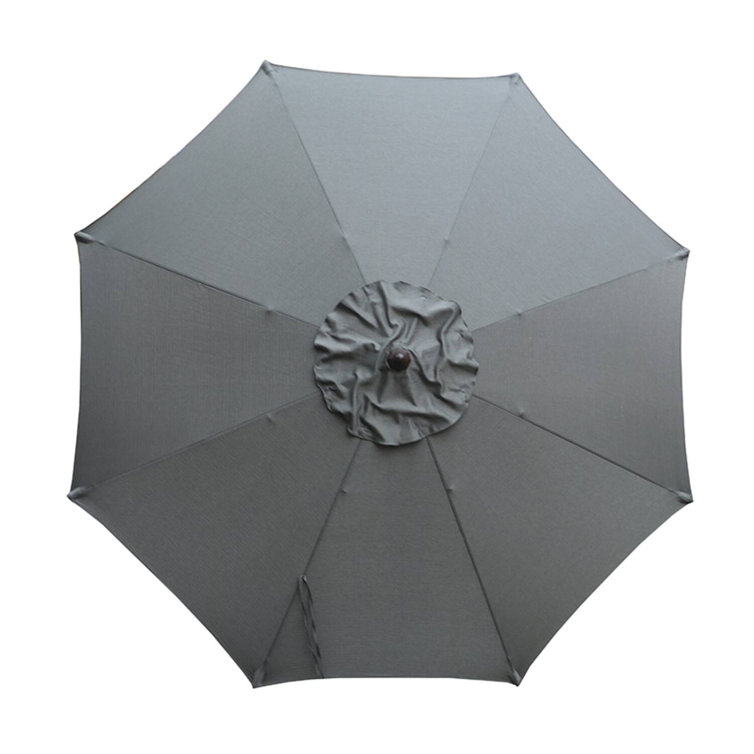 Front. Living Accents - Living Accents 9 ft. Tiltable Gray Market Umbrella.