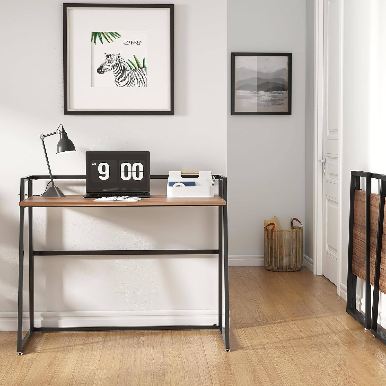 Angle. Eureka Ergonomic - 41" Folding Computer Desk - No Assembly Space Saving Writing Workstation - Cherry.