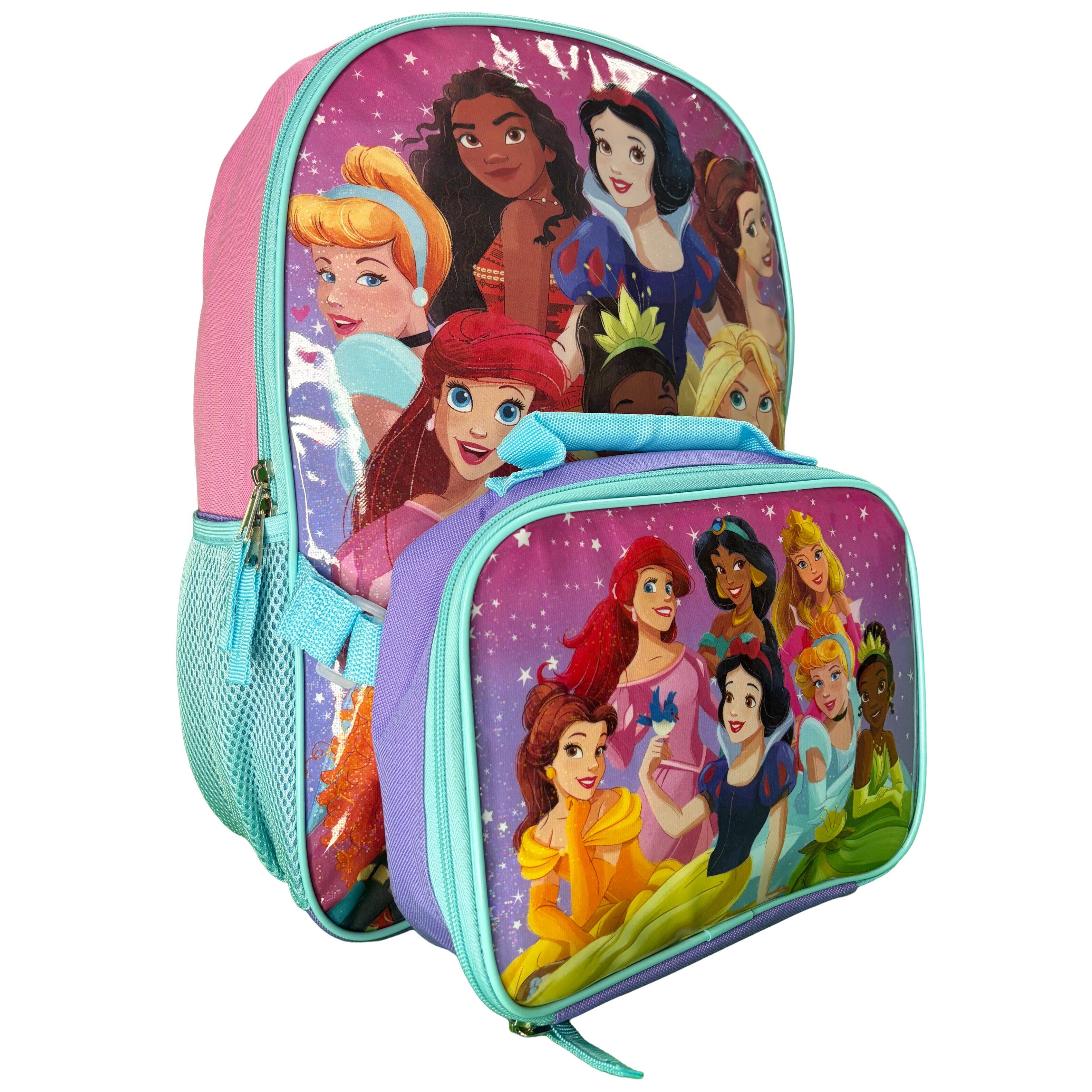 Alt View 2. Disney - Disney Princesses 16" Pink Shoulder Backpack for School with Rectangular Lunch Bag, For Girls - Assorted Pre-Pack.
