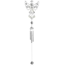 FC Design - 23" Long Silver Angel Copper and Gem Wind Chime Outdoor Patio or Garden Hanging Decoration - Multi-Color