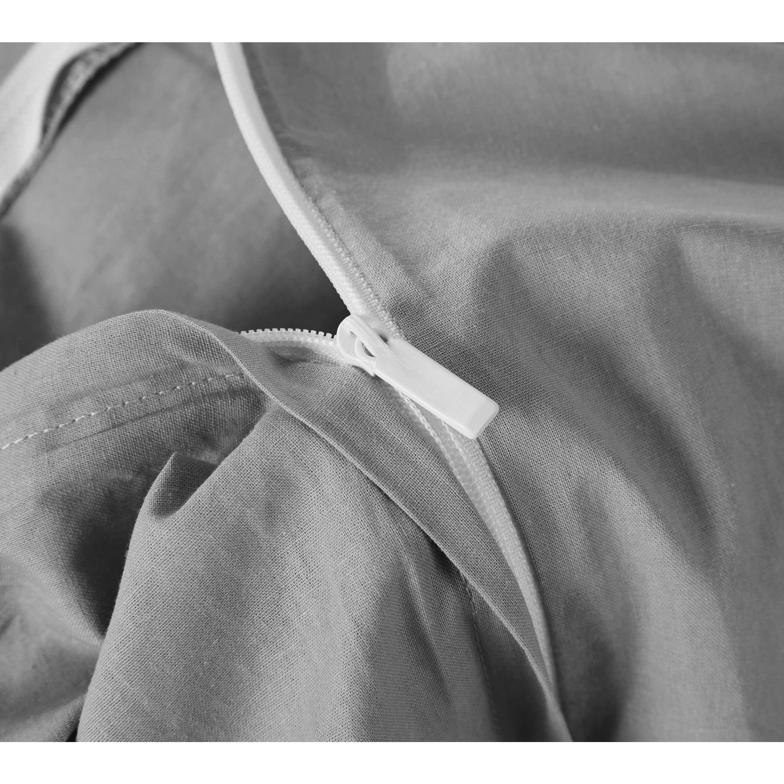 Alt View 5. Earthley Blooms - Washed Cotton Duvet Cover Set Linen Like Comforter With Zipper Closure Corner Ties no Comforter - Dusty Rose-Queen.