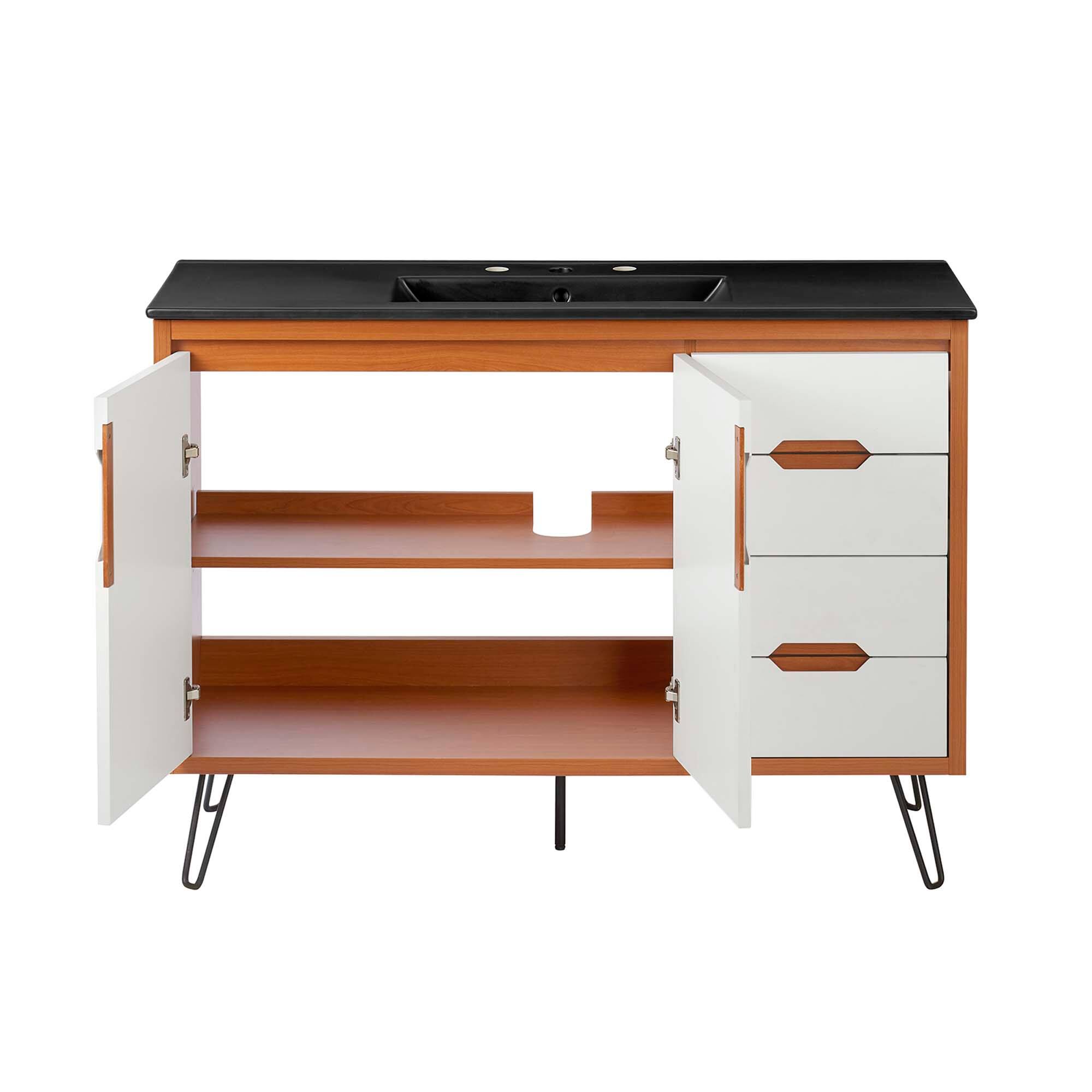 Alt View 7. Modway - Energize Bathroom Vanity Basin Included by Modway - Cherry White Black.