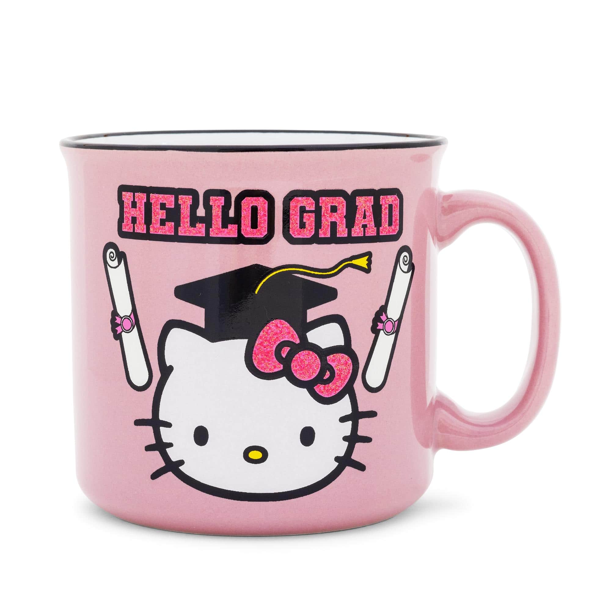 "Silver Buffalo - Sanrio Hello Kitty ""Hello Grad"" Ceramic Glitter Camper Mug | Holds 20 Ounces - Pink" price history on PriceWatchPro